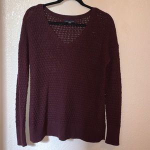 American Eagle Plum Knit Sweater Size Small